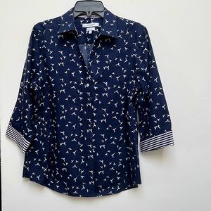 Foxcroft | Navy Blouse | Large